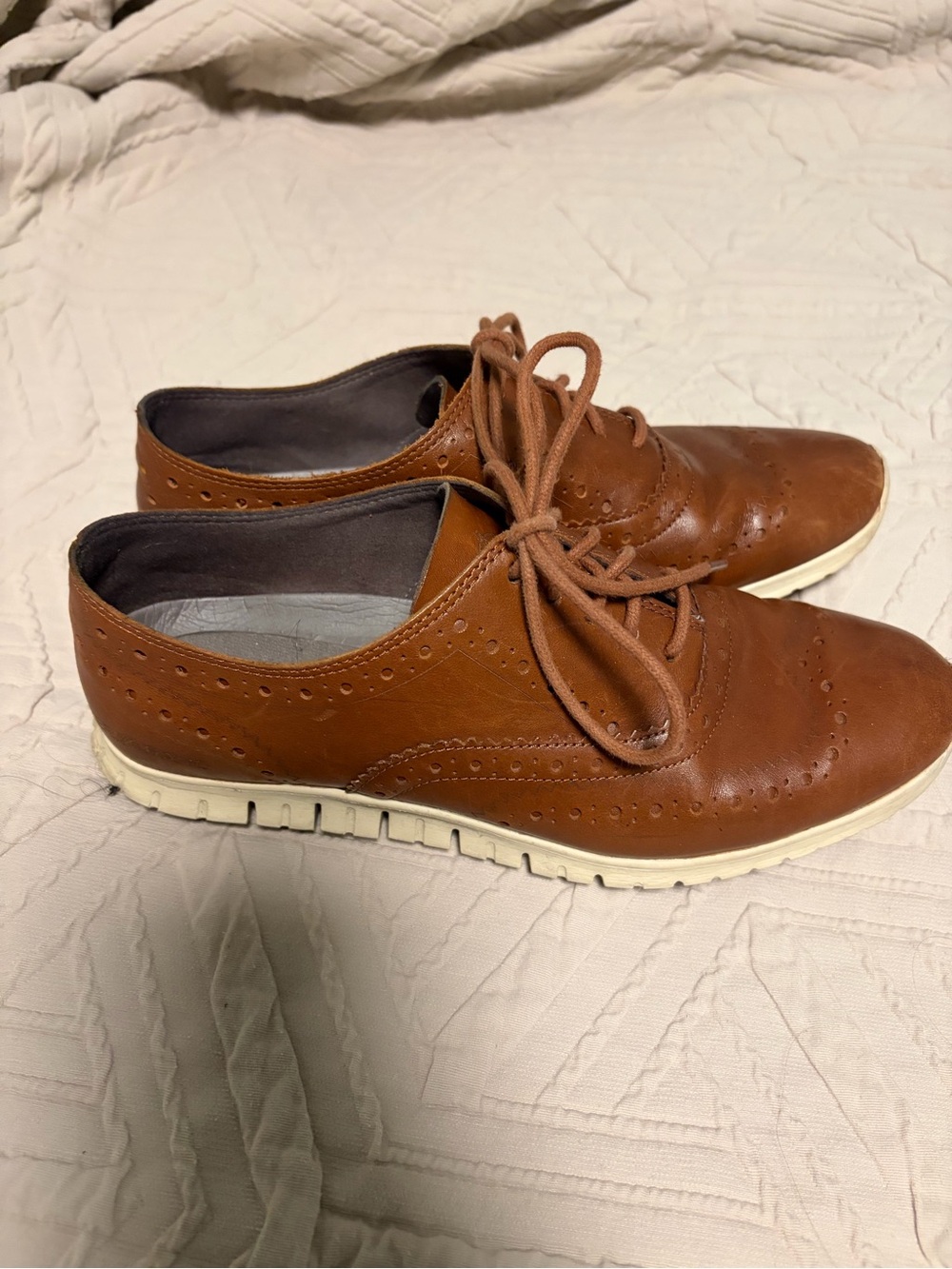 ColeBrown Leather Wingtip Oxford Lace-Up Sneakers